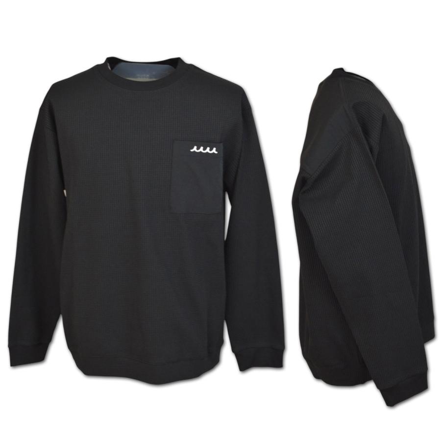 muta 長袖Tシャツ ゴルフ ゴルフウェア マリン marine ワッフルジャージ ロングスリーブTシャツ メンズ 秋冬用 白 黒 M L LL mmsg251248 | muta | 03