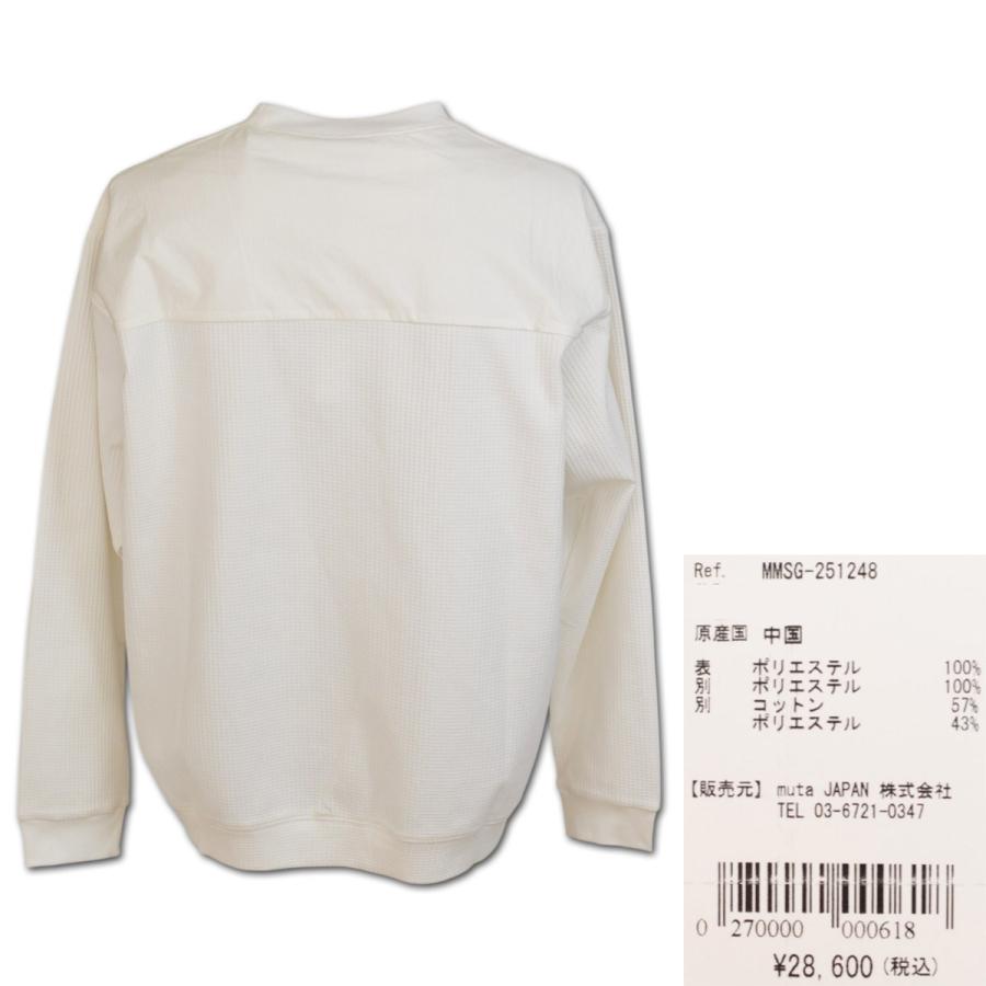 muta 長袖Tシャツ ゴルフ ゴルフウェア マリン marine ワッフルジャージ ロングスリーブTシャツ メンズ 秋冬用 白 黒 M L LL mmsg251248 | muta | 06