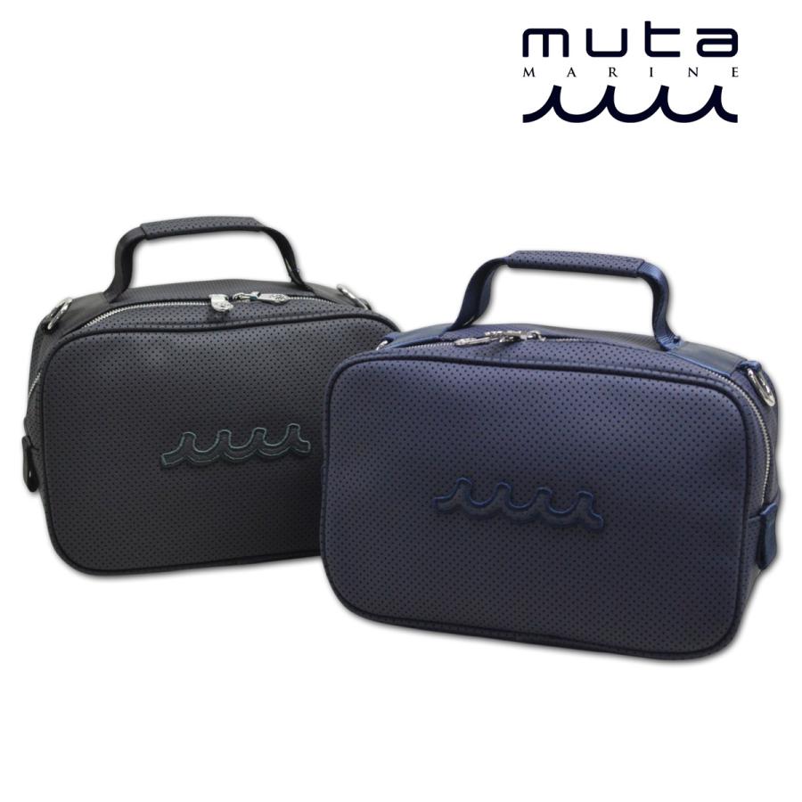 muta カートバッグ CONTINUA パンチングエシカルレザー ミニトートバッグ ゴルフ メンズ レディース 紺 黒 mmsg260103 | muta MARINE GOLF