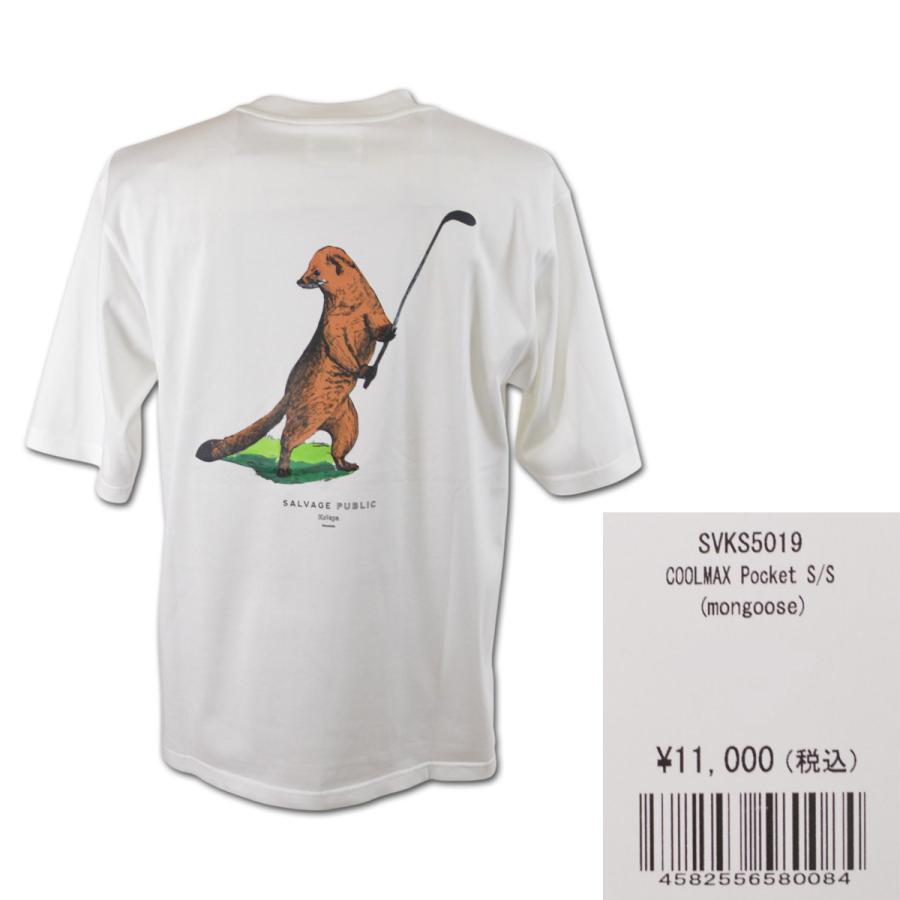 ゴルフ SALVAGE PUBLIC マングース ゴルフ Tシャツ ホワイト