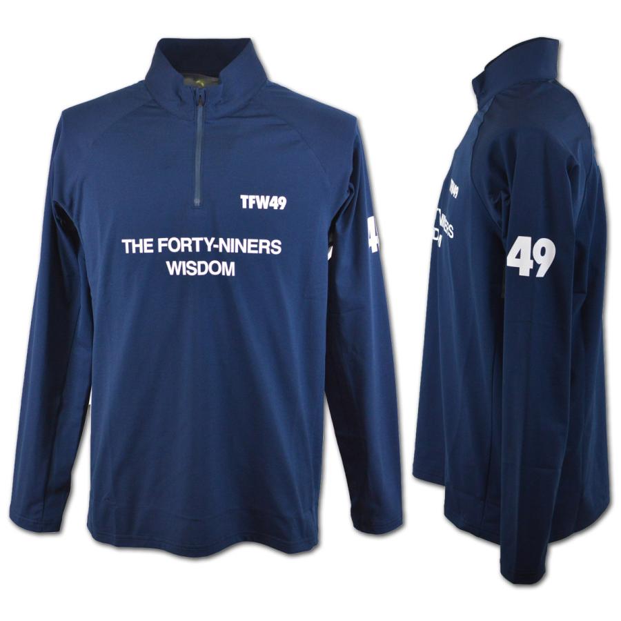 TFW49 長袖ハーフジップシャツ ゴルフウェア メンズ 春夏用 白 紺 M L