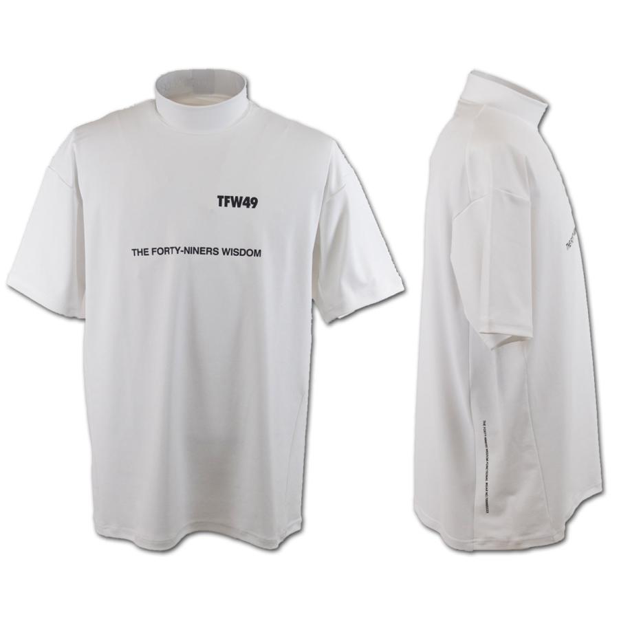 TFW49 半袖ハイネックシャツ メンズ 春夏用 白 黒 M L t102410015