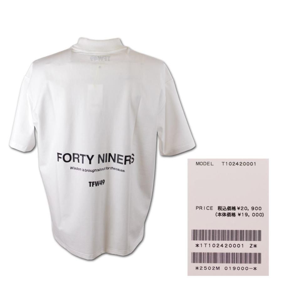 TFW49 半袖ハイネックシャツ メンズ 春夏用 白 黒 M L LL t102420001