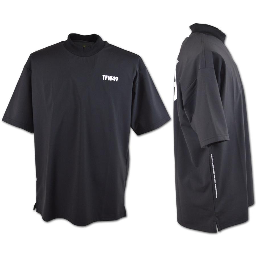 TFW49 半袖ハイネックシャツ ゴルフウェア メンズ 春夏用 白 黒