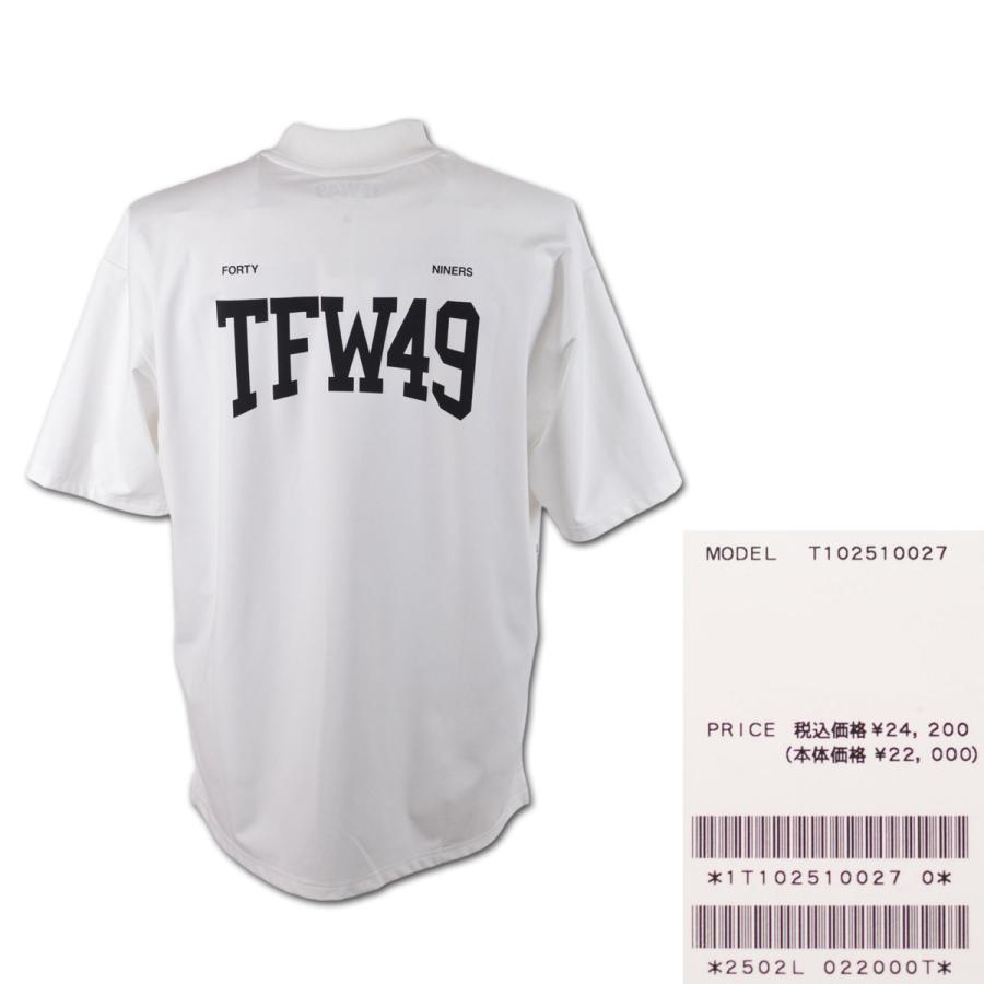美品　TFW49 半袖ハイネックシャツ メンズ　XL TFW49 半袖ハイネックシャツ ゴルフウェア メンズ 春夏用 白 黒 紺