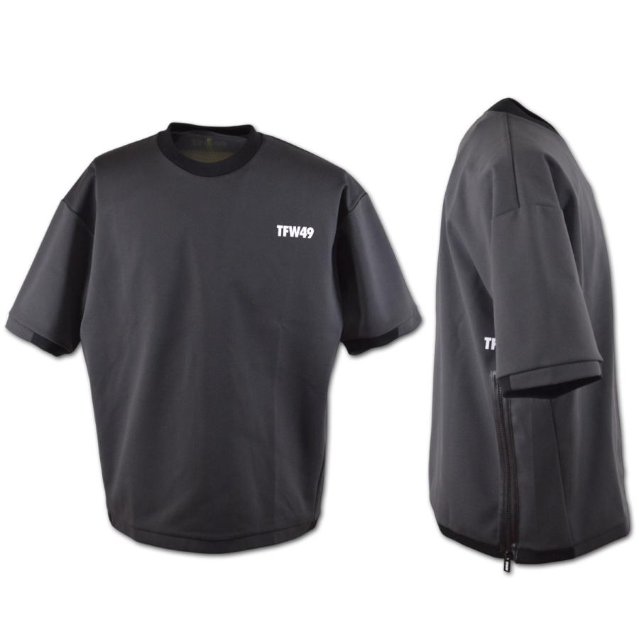TFW49 半袖プルオーバー ゴルフ ゴルフウェア LIGHT WEIGHT SWEAT SHORT SLEEVECREW NECK メンズ 春夏用 黒 チャコール M L LL t102610009の画像