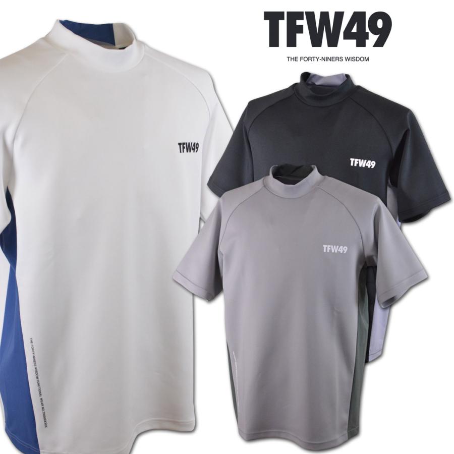 メンズウェア TFW49 SIDE PANEL SHORT SLEEVE MOCKNECK L TFW49 半袖ハイネックシャツ ゴルフ ゴルフウェア SIDE PANEL SHORT