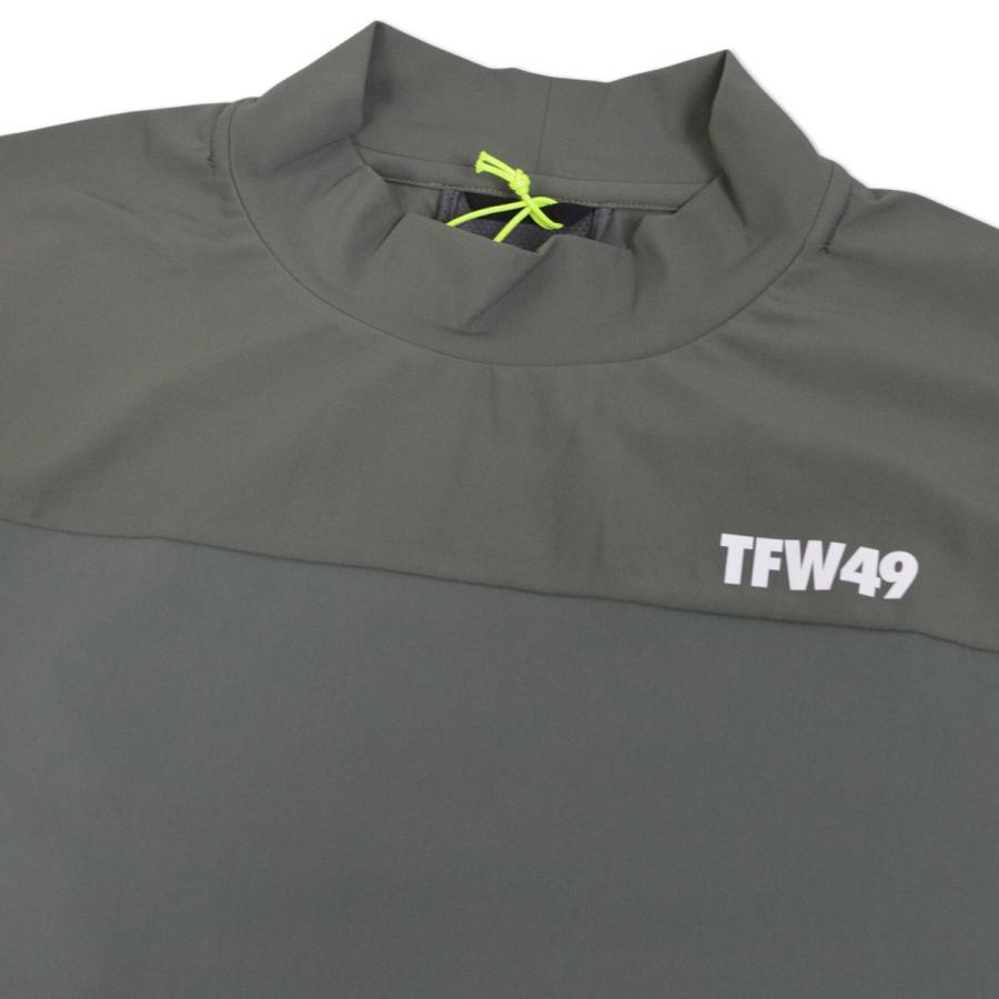 新品TFW49 ダークグレー ハイネックシャツCHARCOAL TFW49 半袖ハイネックシャツ ゴルフ ゴルフウェア TRANING MULTI S/S T