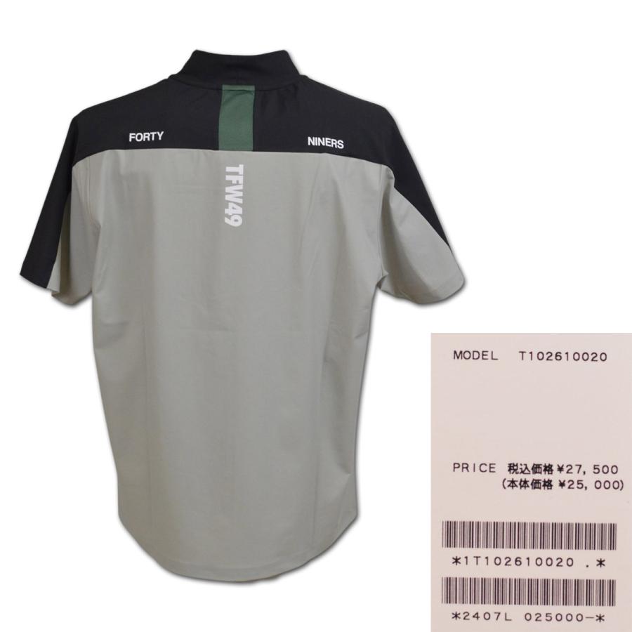 TFW49 シャツ　グレー　XL 美品 TFW49 半袖ハイネックシャツ ゴルフ ゴルフウェア TRANING MULTI S/S T