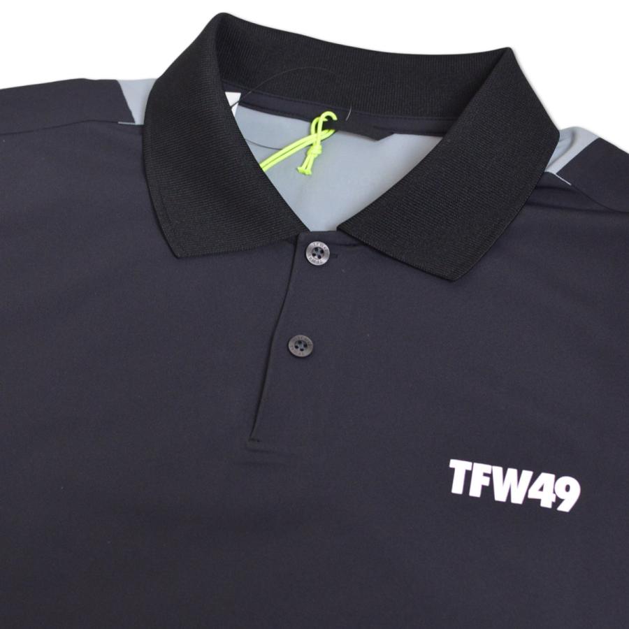 TFW49 黒 ポロシャツ 半袖 TFW49 半袖ポロシャツ ゴルフ ゴルフウェア メンズ 春夏用 黒 M L LL