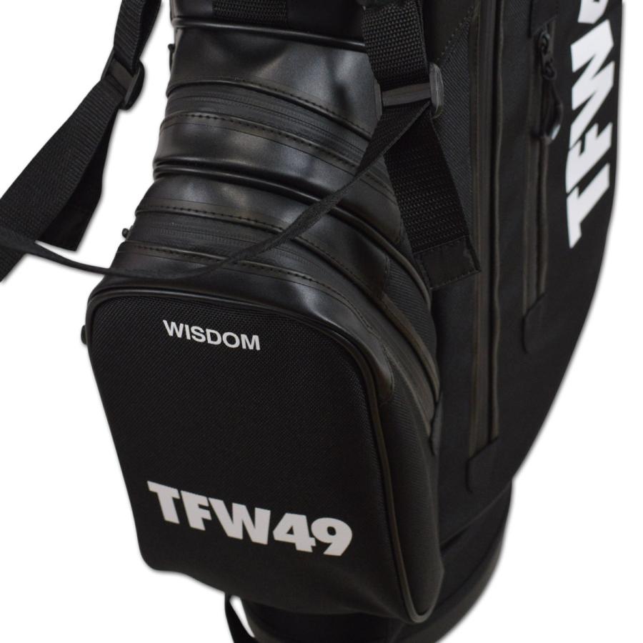 TFW49 キャディバッグ 黒×黒　スタンド付き TFW49 キャディバッグ ゴルフバッグ 9.5インチ スタンド ゴルフ