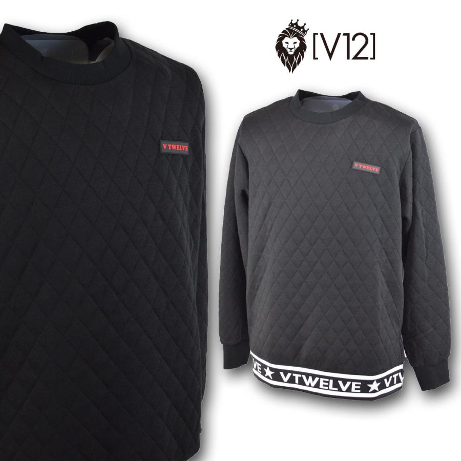 V12 トレーナー メンズ 秋冬用 黒 M L LL v122120sw06 : v122120sw06  