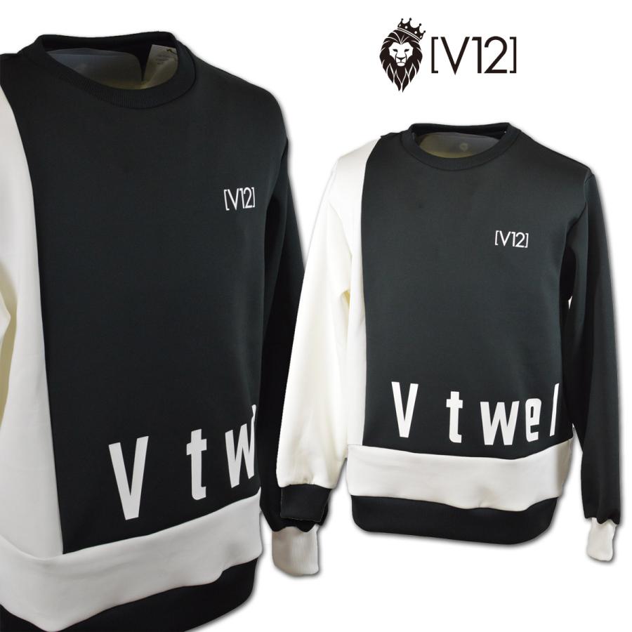 V12 トレーナー メンズ 秋冬用 黒 M L LL ゴルフ ゴルフウェア  