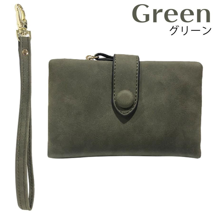 財布 レディース 二つ折り ストラップ付き ミニ財布 大容量 ウォレット