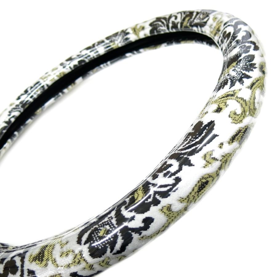 【国産新品】極太！金華山　王朝ホワイト　イエローダブルステッチハンドルカバー 国産新品】極太！金華山 王朝ホワイト ダブルステッチハンドル