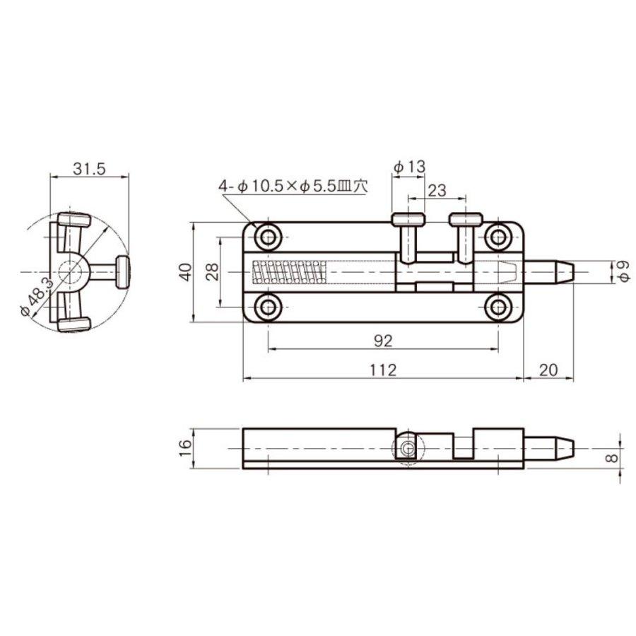 日本ボデーパーツ工業 スピンドルガイド 本体 L=110 JB 1195299