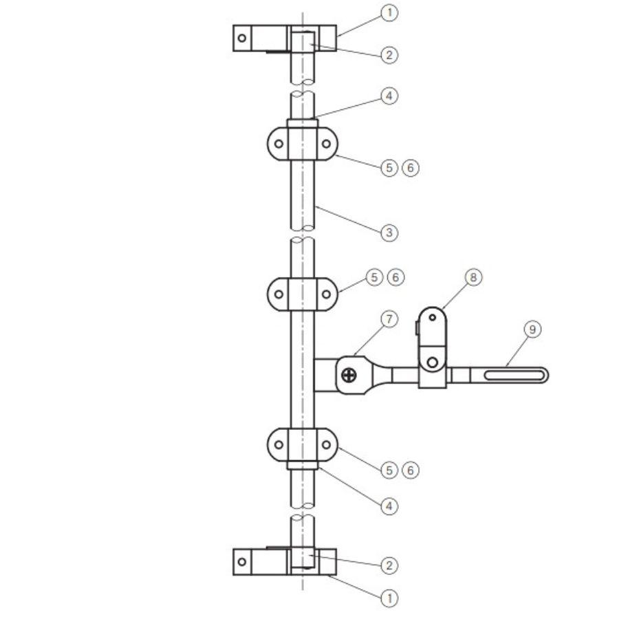 日本ボデーパーツ工業 4型ハンマーロックセット φ27.2用 鉄製 3価