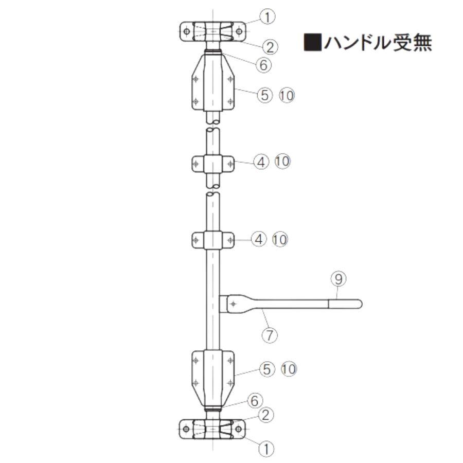 SUS大型ハンマーロックセット(Aタイプ ハンドル) 2本爪 ハンドル受無し φ34用 ステンレス製 (パイプ無し)|4207733|代引き不可|トラック用品 トラック 観音扉の画像