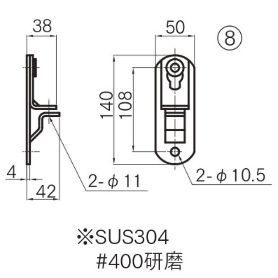 日本ボデーパーツ工業 SUS(27.2)2本爪ハンマーロック部品 ハンドル受