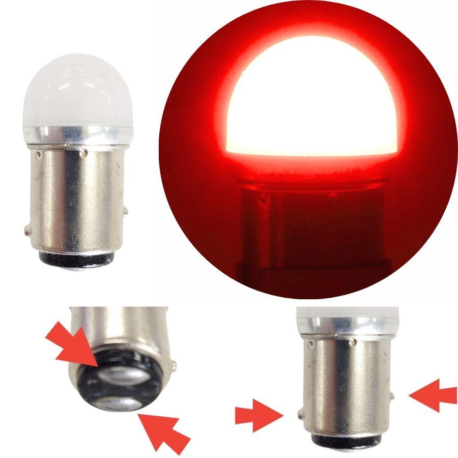 ルミナスルーセントバルブ(BAY15d)ダブル球 レッド 12V/24V共用(有極性