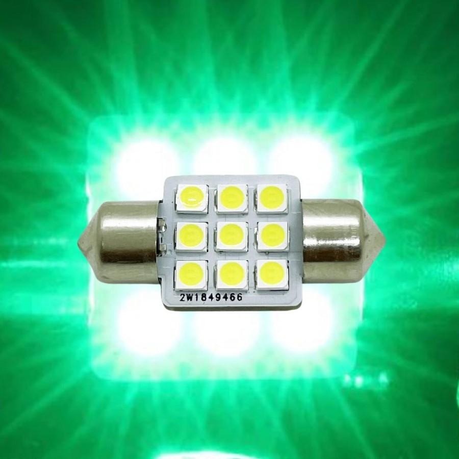 ホタル点滅 マクラ球 31mm グリーン 24V用(T10×31mm) トラック用品