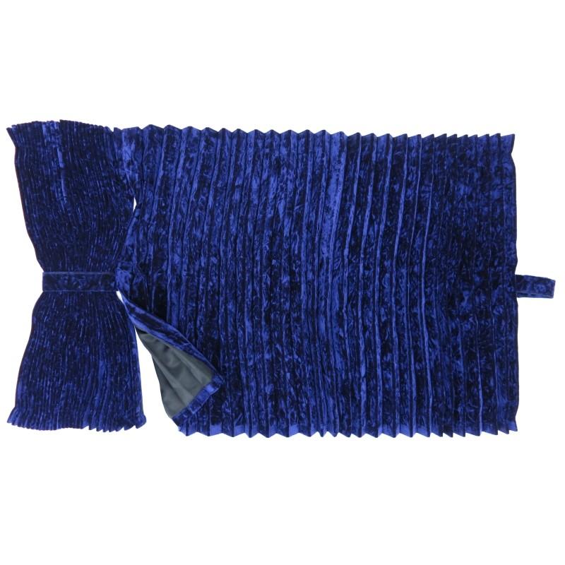 チンチラ様 オーバル 青 トラック 雅 仮眠カーテン チンチラゼロ ネイビー プリーツ仕様 裏黒