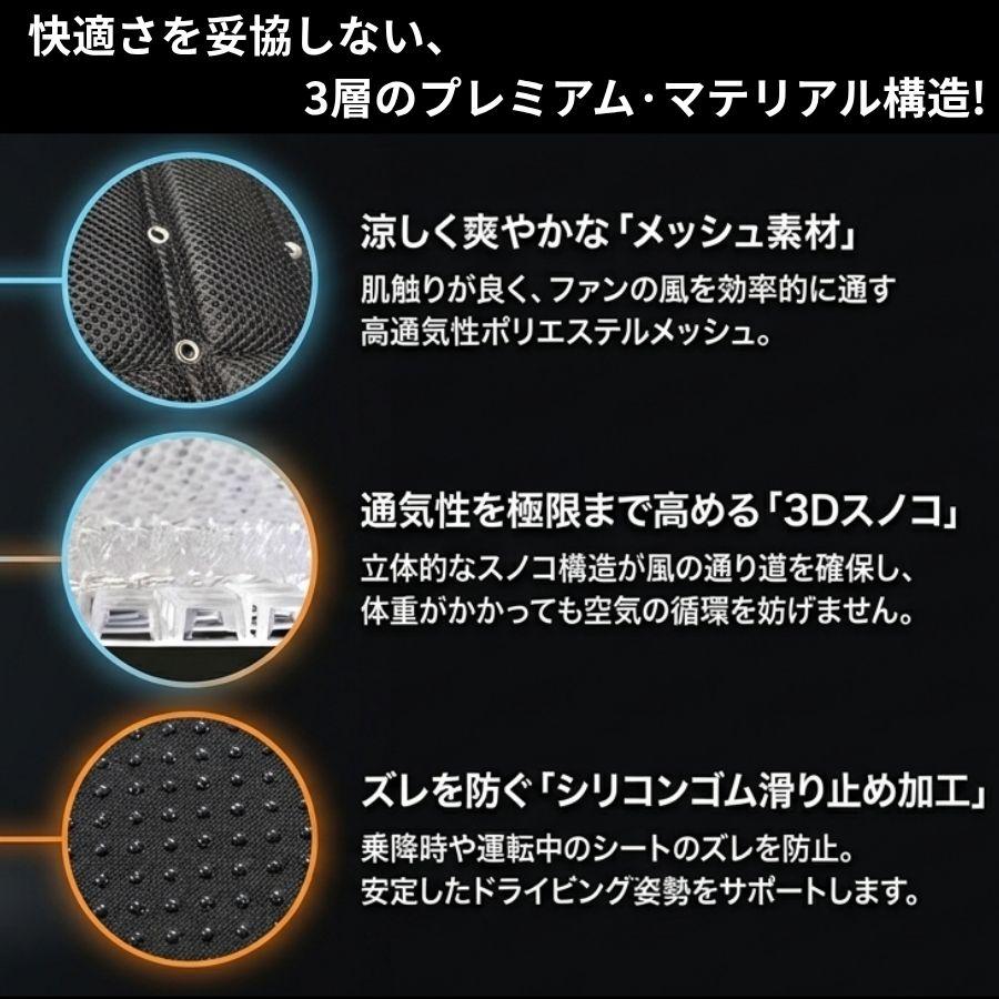 日本ボデーパーツ工業 Wファンクールクッション バイブレーション機能