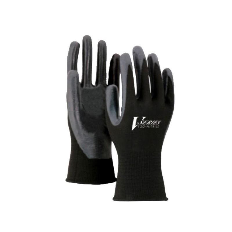 ニトリル背抜き手袋 ブラック Lサイズ A-32 トラック用品 6978324