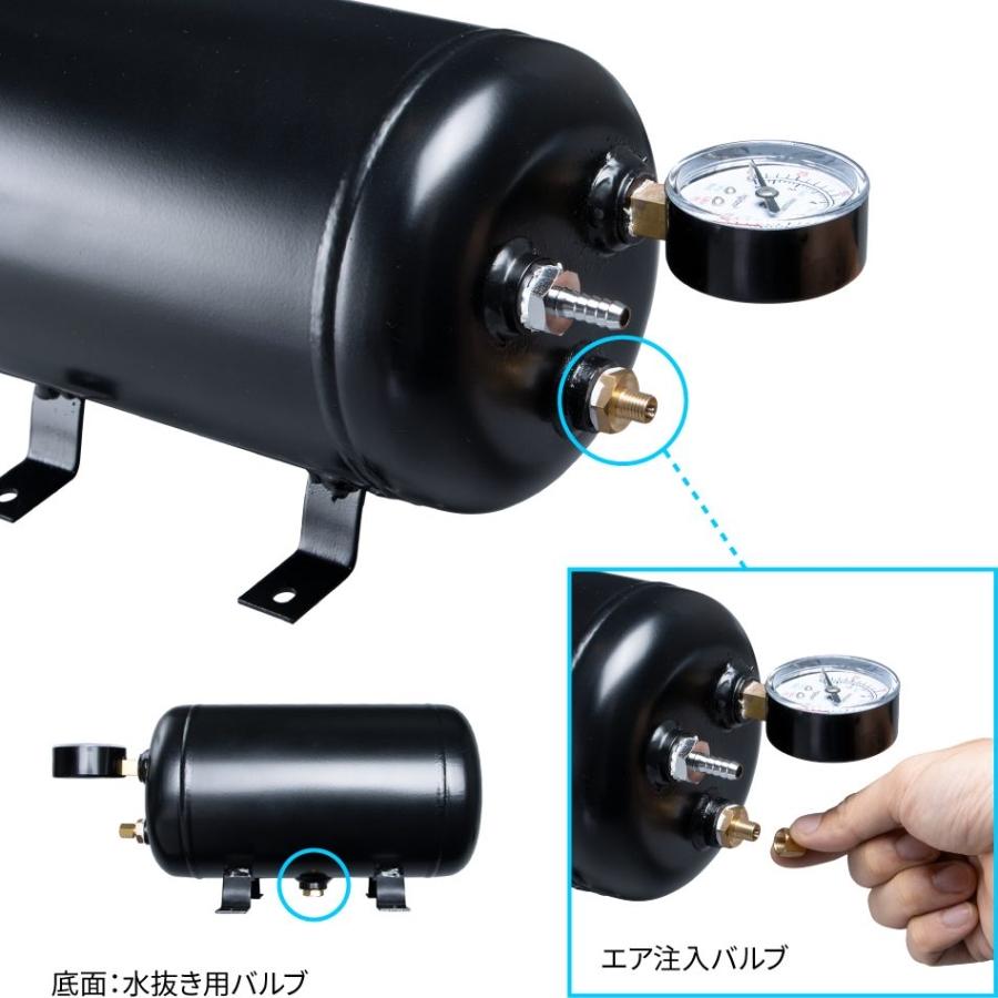 エアータンク　エアーコンプレッサー　ステンレス　ヤンキーホーン　デコトラ エアホーン用コンプレッサー・エアータンク / トラック用品貨物