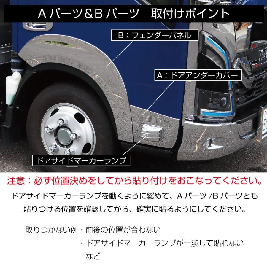 ジェットイノウエ メッキ ドアフェンダーパネルセット いすゞ 23エルフ 