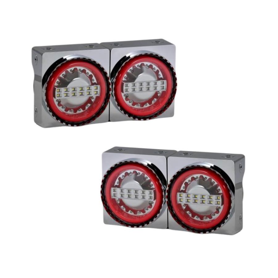 日本ボデーパーツ工業 丸型LEDテールランプ 2連 左右セット 日本ボデーパーツ工業 丸型LEDテールランプ 2連 左右セット