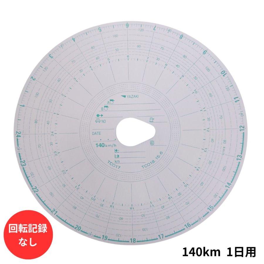 YAZAKI 赤箱チャート紙140km1日用（100枚）24時間/回転記録なし 卵型穴