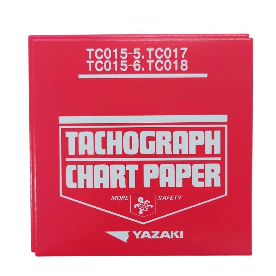 YAZAKI 赤箱チャート紙140km1日用（100枚）24時間/回転記録なし 卵型穴