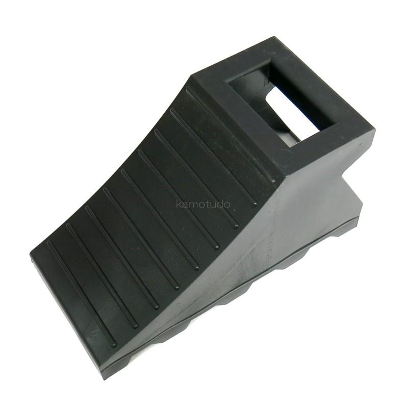 サンポリ 輪止め 2個組 トラロープ付 黒色(トラック用車軸止め)|トラック用品