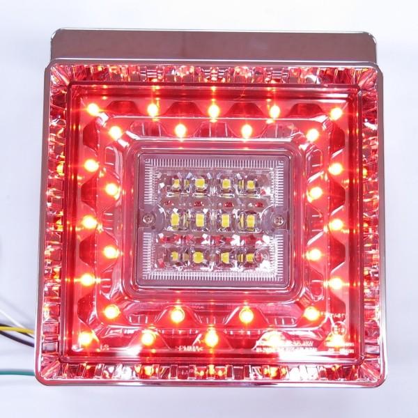 9249062d JB角型LEDテールランプ単体 クリアレンズ LED赤/LEDホワイト 