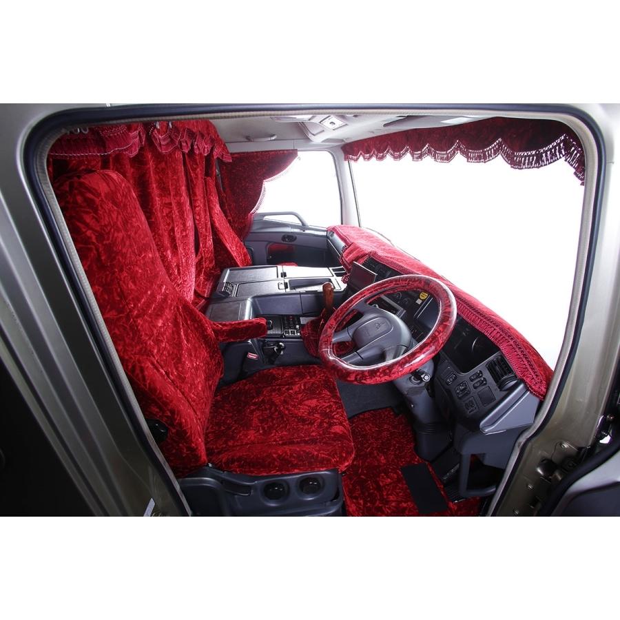 トラック 雅 3点式センターカーテン 金華山 チンチラ M (4t標準ルーフ