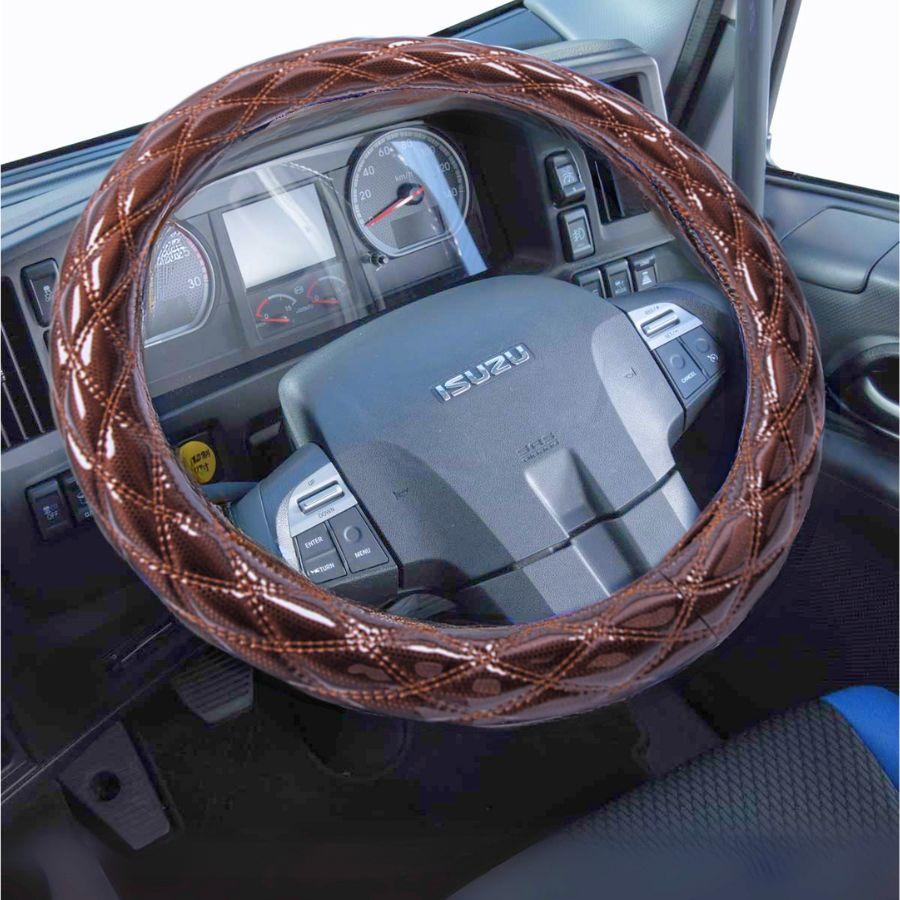 トラック 雅 極太ダブルステッチハンドルカバー 蒼星(アース) ブラウン