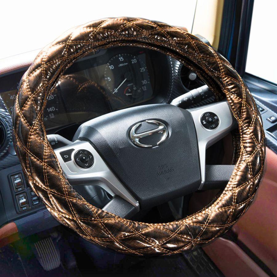 トラック 雅 極太ダブルステッチハンドルカバー オリオン ブラウン