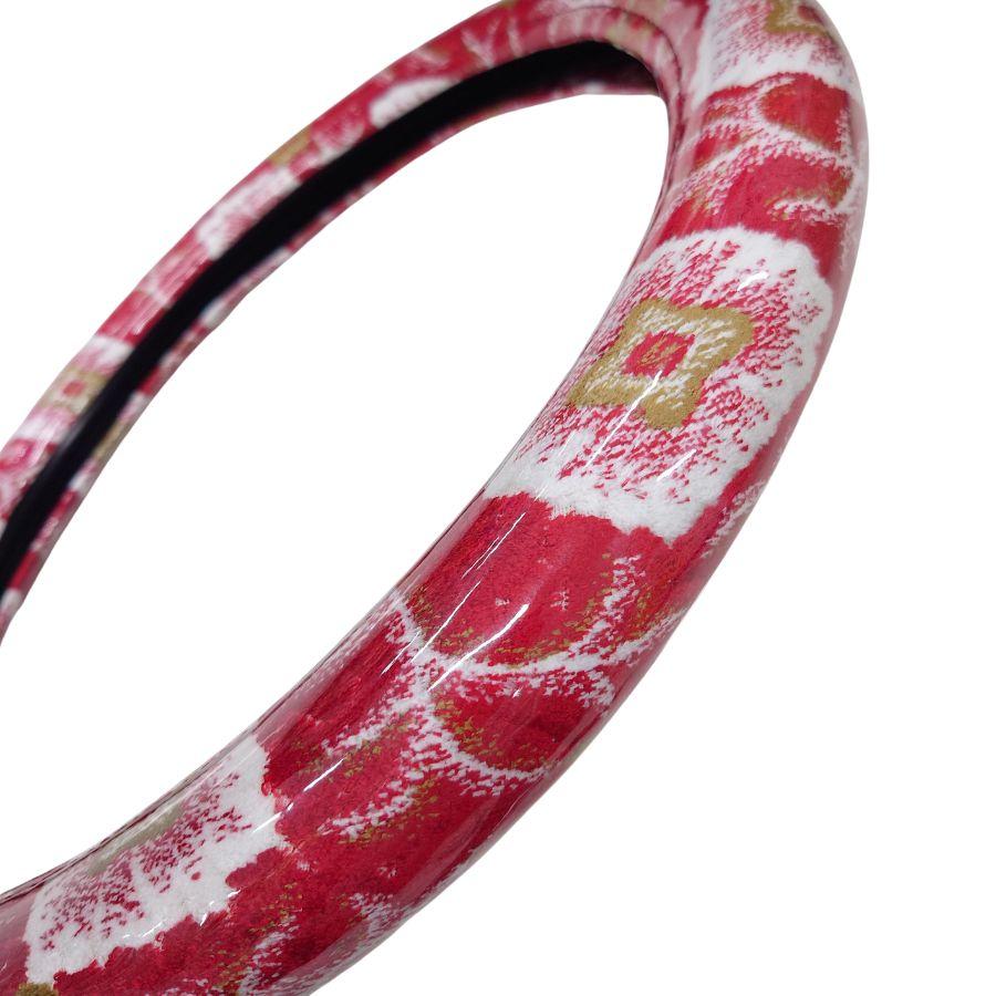 トラックストップ ターン 極太ハンドルカバー 金華山 大花束 レッド