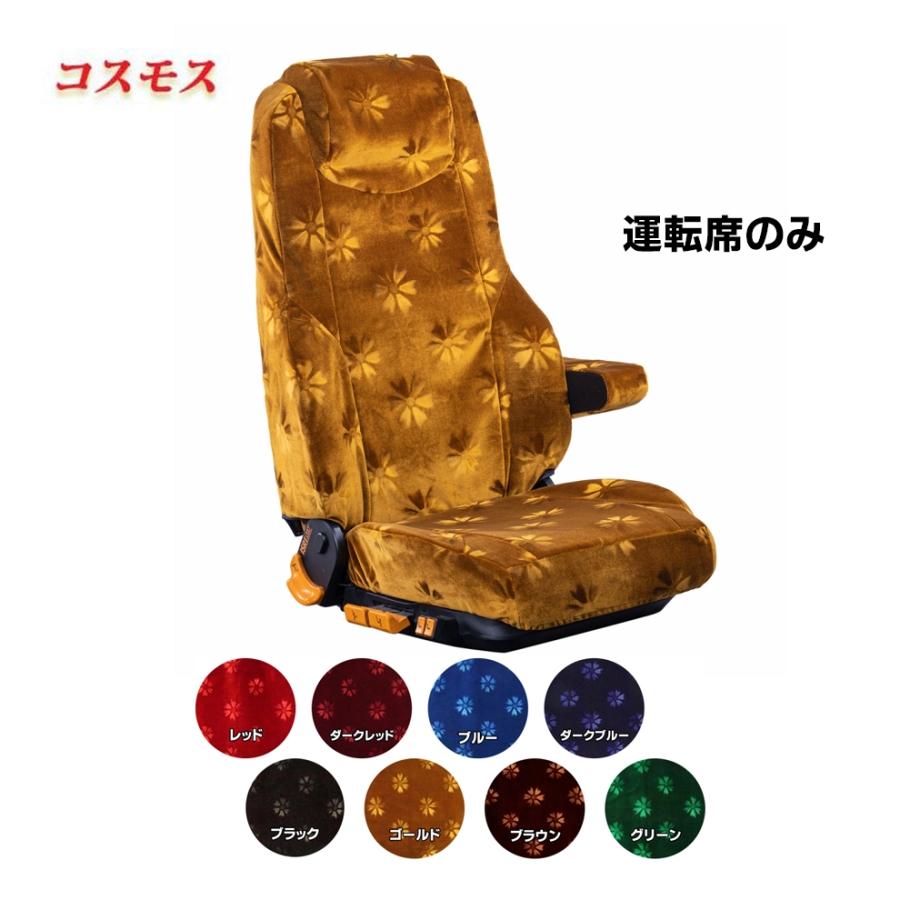 コスモス　レッド　シートカバー トラックストップ ターン 車種別シートカバー 金華山 コスモス 運転席