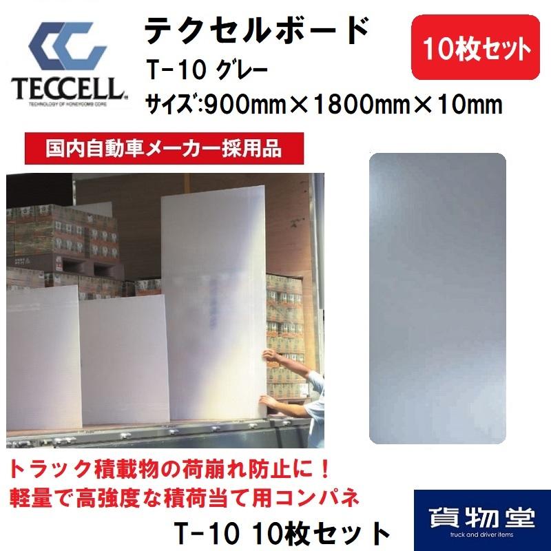 送料無料 テクセルボード 900mm×1800mm×厚さ10mm T-10 グレー (10枚