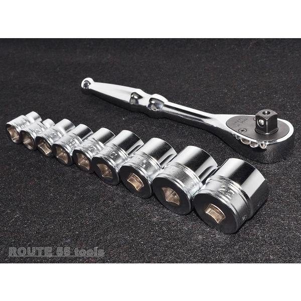 KTC 9.5sq ラチェットハンドル BR3E＋ソケット B3 9個 セット 