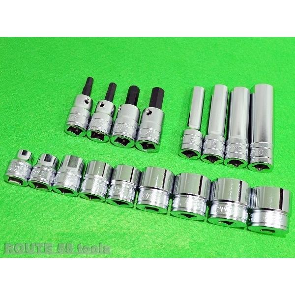 KTC 9.5sq ソケット+ディープ+ヘキサゴンビットソケット セット 