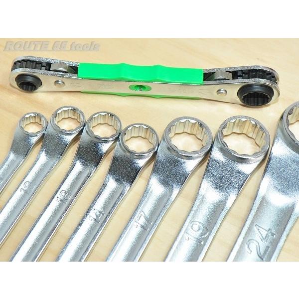 KTC メガネレンチ 7本＋4サイズ板ラチェットMR-1014 セット