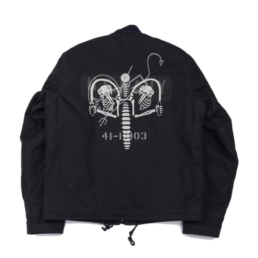 FREEWHEELERS(フリーホイーラーズ)〜"KNUCKLE BONES" on"AAF 90thBG 400thBSQ" CIVILIAN DECK JACKET〜の画像