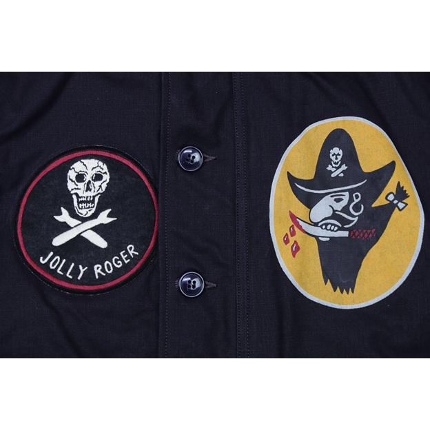 FREEWHEELERS(フリーホイーラーズ)〜"KNUCKLE BONES" on"AAF 90thBG 400thBSQ" CIVILIAN DECK JACKET〜の画像