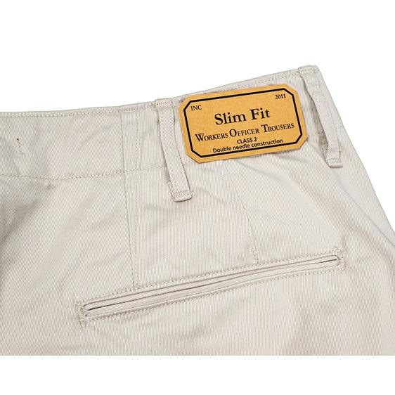 WORKERS(ワーカーズ)〜Officer Trousers Slim Type2, Pearl White