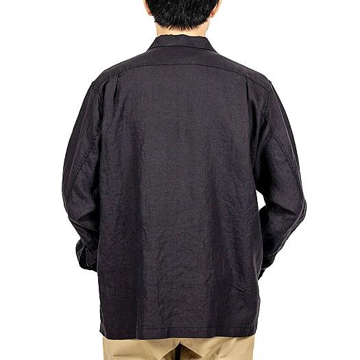 WORKERS(ワーカーズ)〜Open Collar Shirt, Black Linen〜｜route66amboy｜08