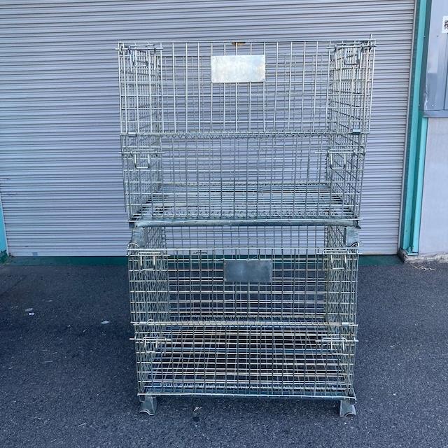 中古 メッシュパレット 800×1000×850 網カゴ 網パレット 鉄 