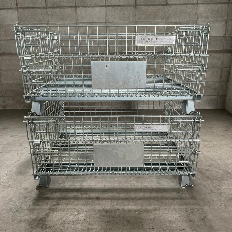 中古 メッシュパレット 800×1000×510 10台セット 網カゴ 網パレット 鉄